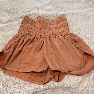 Women's Tan High-Waisted Shorts